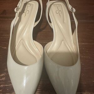 Jessica Simpson Cream Slingback Heels NWOT 11B